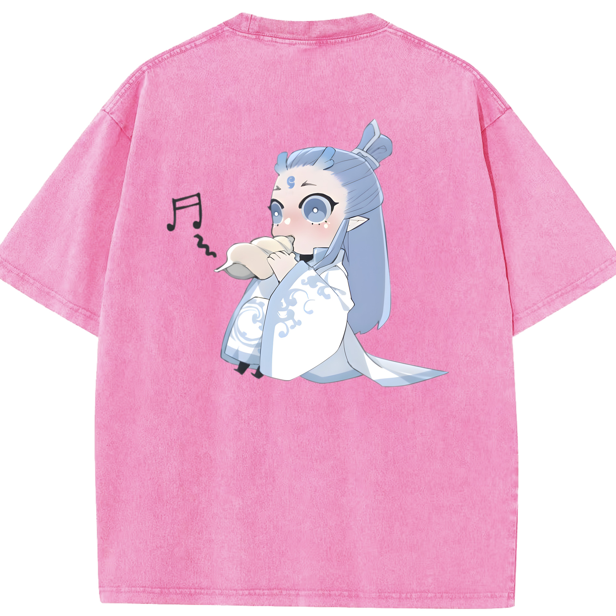 （画像用） Ne Zha 2 ナタ 魔童の大暴れ 綿100% ヴィンテージ風 半袖Tシャツ（背面プリント）
